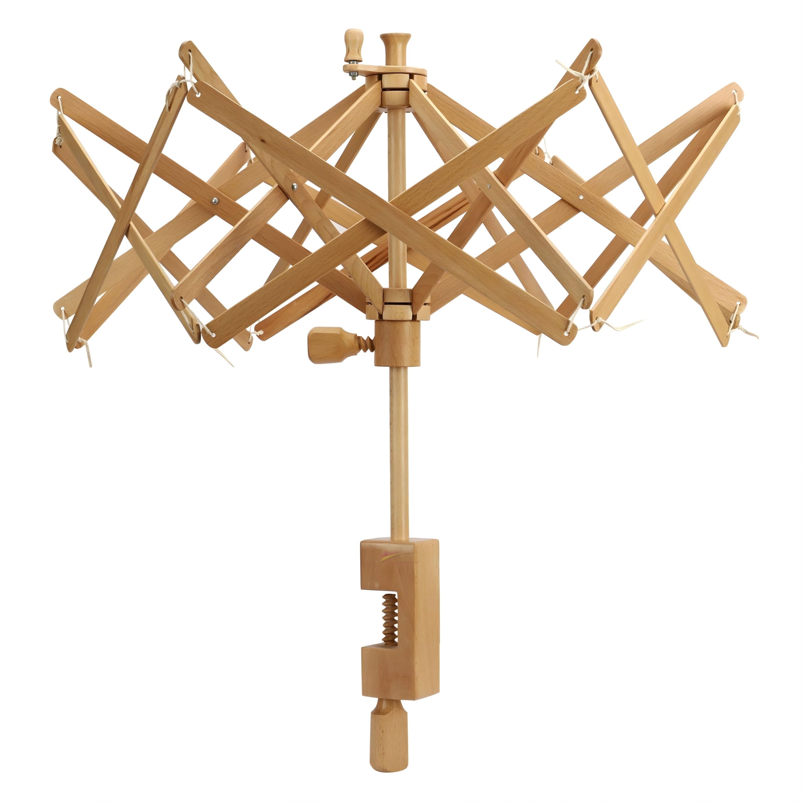 Brainmart Wooden Yarn Swift Umbrella Swift Yarn Winder Knitting Crocheting X-Large Heavy Duty Natural Beach Wood Handmade Swift, Holds up to a 6' Circumference Skein