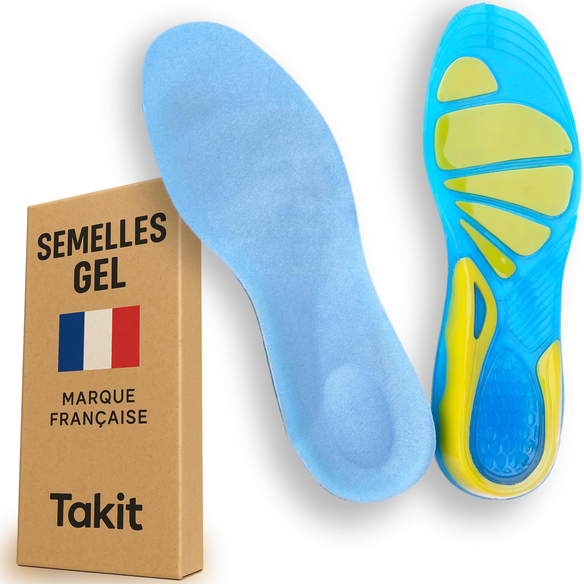 Gel Shoe Insoles - New 2024 - One Pair - Pain Relief - Ideal for Sports Walking Running Hiking - 39-42