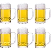 TUSAPAM 6 Pack Heavy Beer Mugs, Large Beer Glasses with Handle, 14 Ounce Glass Steins, Classic Beer Mug glasses Set