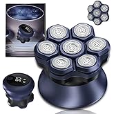 KOMINGDON Upgraded 7D Head shavers for Bald Men,Bald Head Electric Razors,Waterproof Dry Wet Rotary Shavers/Razor for Balder with an Extra agnetic Head(Blue)
