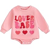 Lucikamy Newborn Baby Boy Girl Valentine's Day Outfits Sweatshirt Romper Infant Long Sleeve Bubble Onesie Spring Clothes