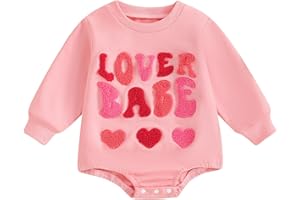 FOCUSNORM Valentine'S Day Toddler Baby Girl Outfit Nweborn Infant Clothes Long Sleeve Sweatshirt Romper Cute Crewneck Onesie
