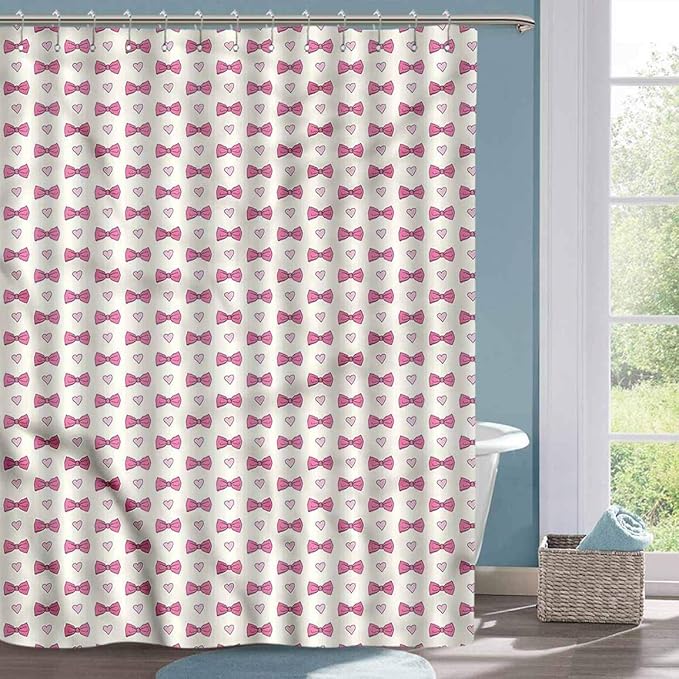 Cute Shower Curtain Wedding Valentines Bow Tie Custom