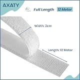 AXATY Hook and Loop Tape 20mm x 12m Self Adhesive White Nylon view 2