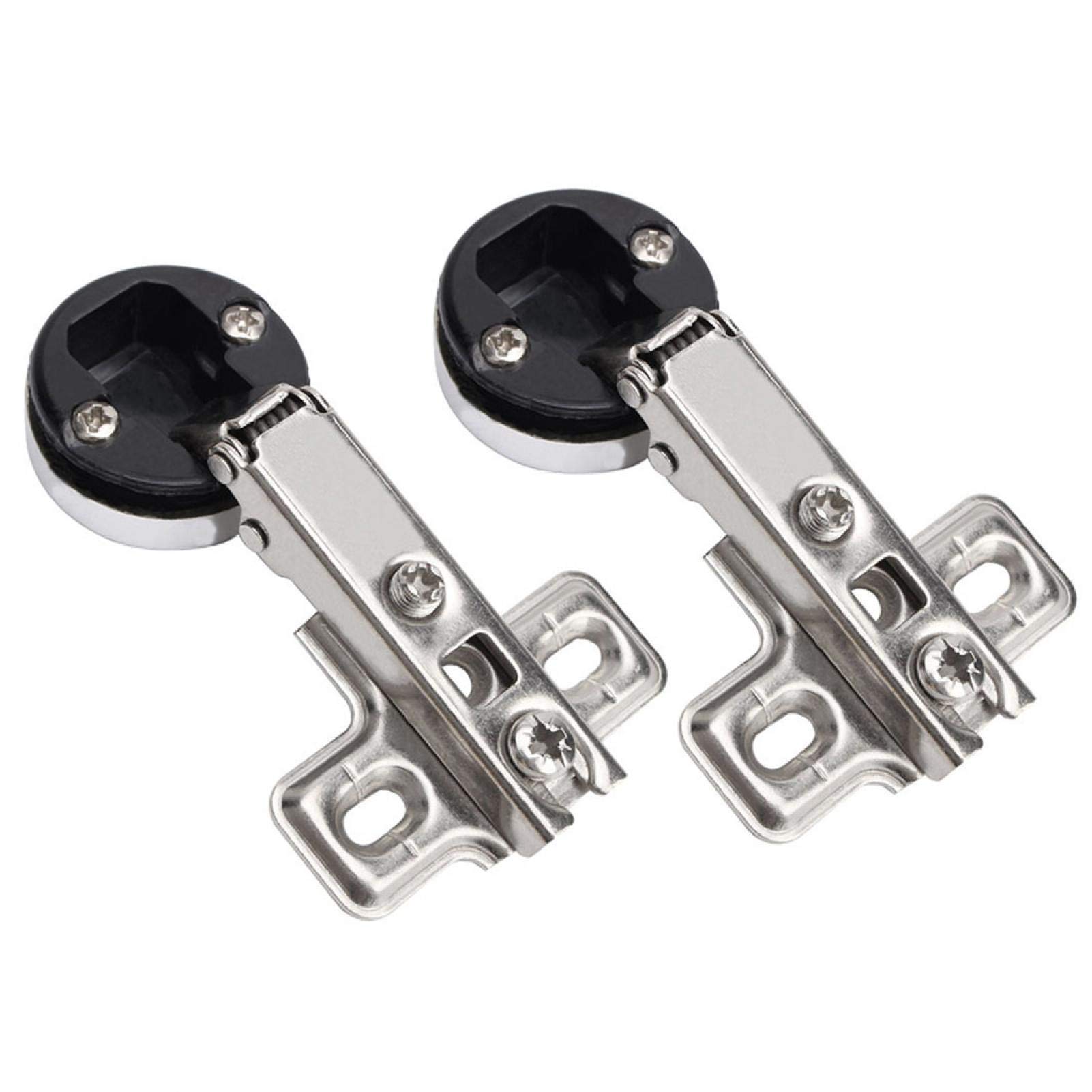 Kitchen Cupboard Glass Door Hinge Home Wine Cabinet Hardware Full Overlay Mute Hydraulic Soft-Close Hinge for Glass Door of Cabinet Kitchen Cupboard with Screws(as Shown)