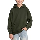 PATPAT Boys Hoodies Pullover Hooded Sweatshirts with Kangaroo Pocket 5-16Y | Long Sleeve, Oversized Hood, Cotton Blend, Ribbed Cuffs &amp; Hem, Breathable &amp; Lightweight, Casual/School/Outdoor, All-Season