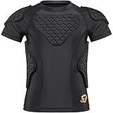 TUOY Youth Kids Padded Chest Rib Protector Shirt for Football Baseball Padded Compression Shirt