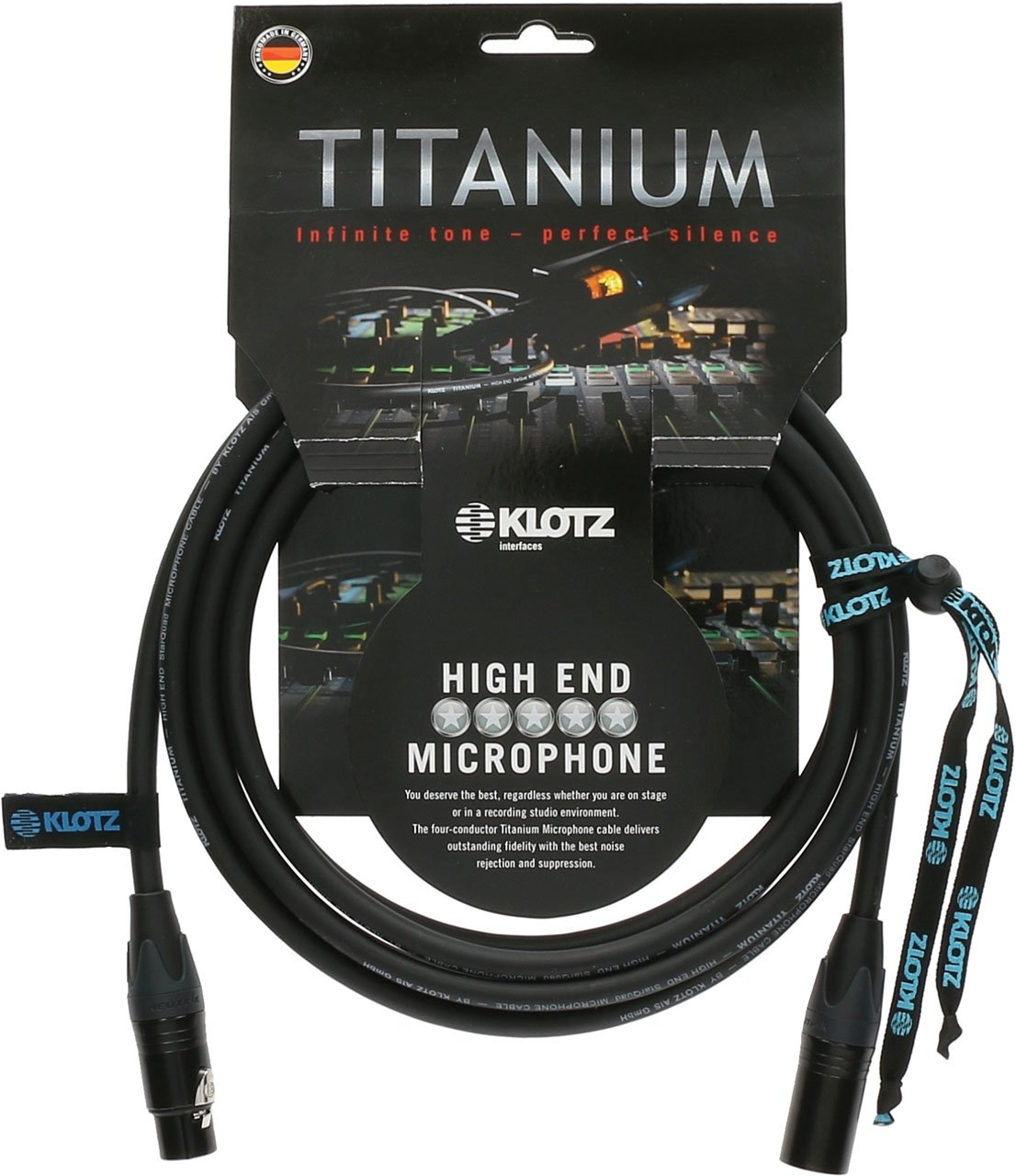 Klotz TI-M0500 Titanium Star Quad Microphone Cable, Male to Female, 16'
