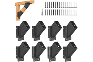 TAYORY 8 Pcs Pergola Bracket Kit , Reinforced 45-Degree Pergola Bracket, Gazebos Kit for 2''x4'' Lumber (Actual Size: 1.6''x3.6'') for Gazebos, Pergolas, Patio,Tree Houses