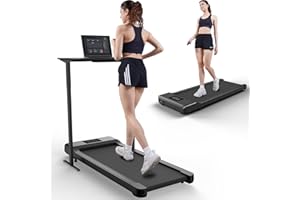 MJWW Walking Pad Treadmill, Under Desk Treadmill for Home Office, Small Portable Walking Treadmill 300 lbs Capacity, 2 in 1 Small Space Desk Treadmill with Smart APP, Remote Control, LED Display