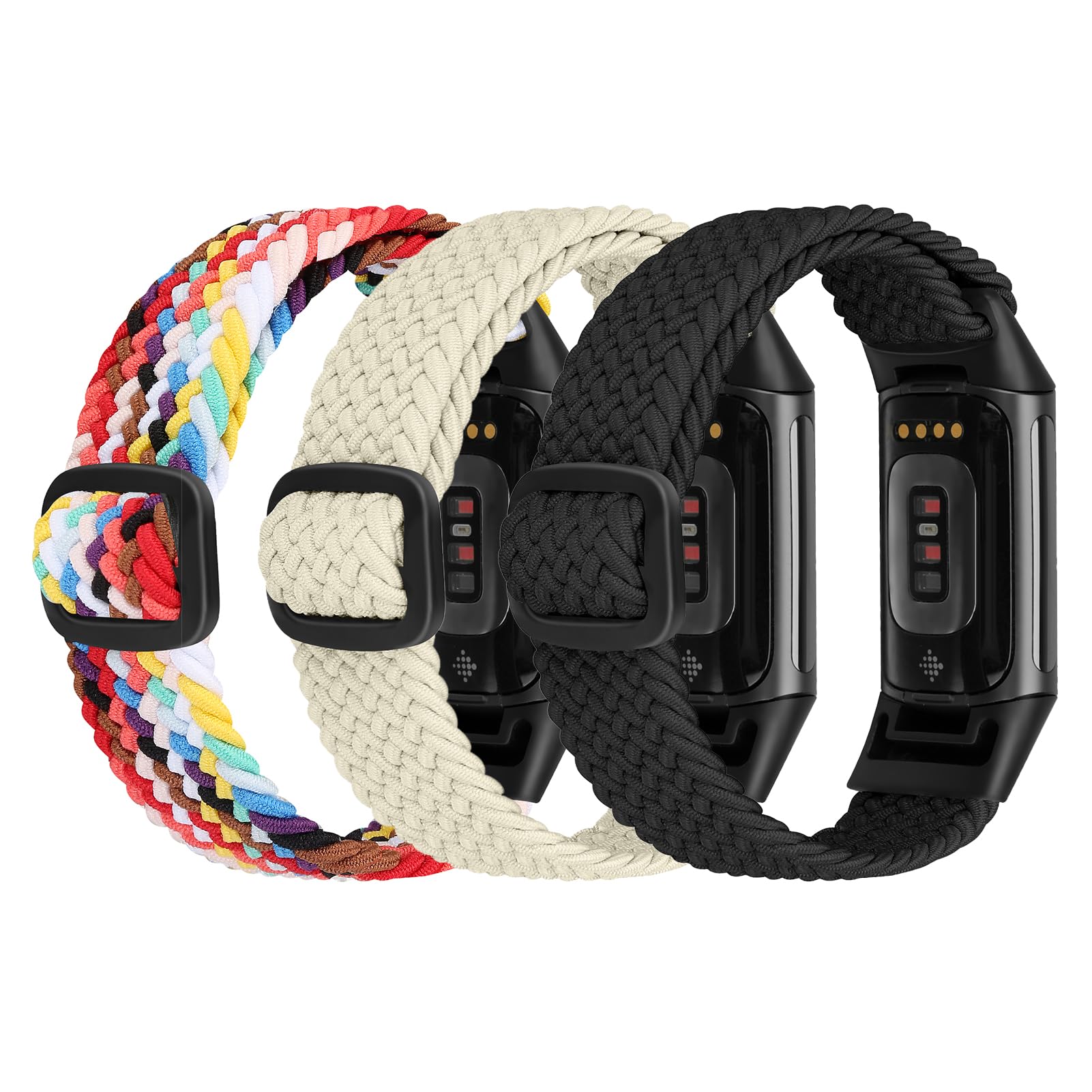 Ecogbd Elastic Nylon Replacement Strap Compatible with Fitbit Charge 5, Soft Fabric Adjustable Breathable Sport Wristband for Women Men