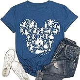 Women Magic Kingdom Castle Shirt Funny Fairy Graphic Tshirt Family Holiday Vacation Short Sleeve Tops