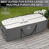 Barlborough Garden Cushion Storage Bag Cover XLarge 200 x 75 x 60cm Grey view 3
