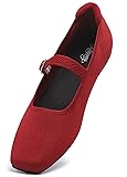 Ailixcozy Ballet Flats for Women, Square Toe Mary