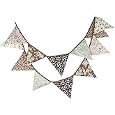 LOVENJOY Brown Floral Collection 100% Cotton Banner for Wedding Baby Shower Party Decoration