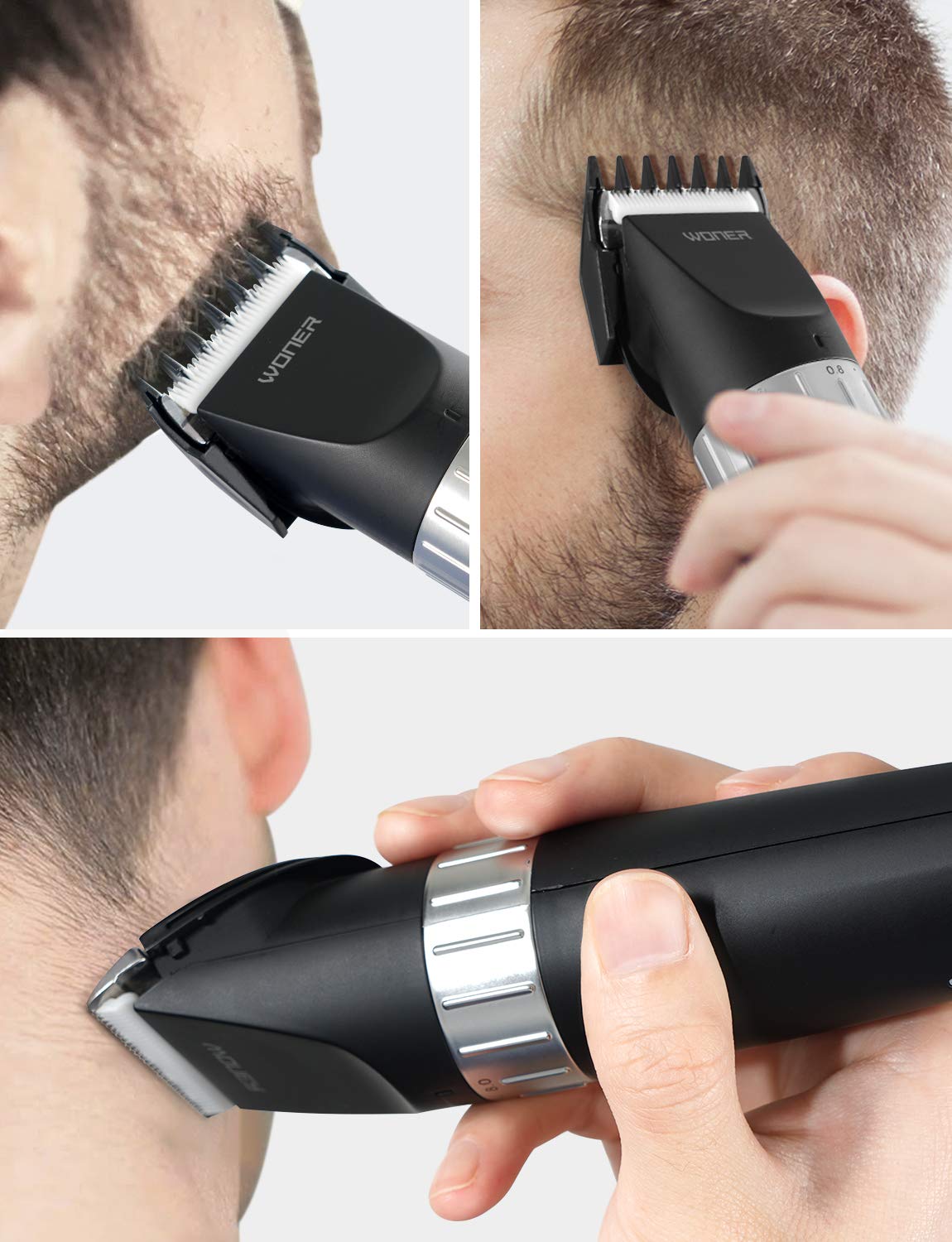 WONER Hair Clippers, Cordless Rechargeable Hair trimmer for Families,13-piece Electric Haircut Kit for Beginners Friendly Men: Beauty