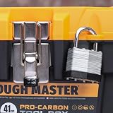 TOUGH MASTER Tool Box Professional Heavy Duty 16in Portable Black Yellow view 8