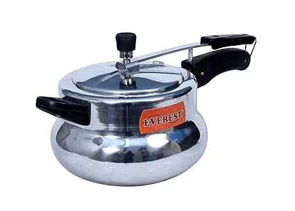 Everest Inner lid DUAL BASE(Induction & GAS COMPATIBLE) Mirror Polish Pressure Cooker,Model: Handi (7.5 Liters)
