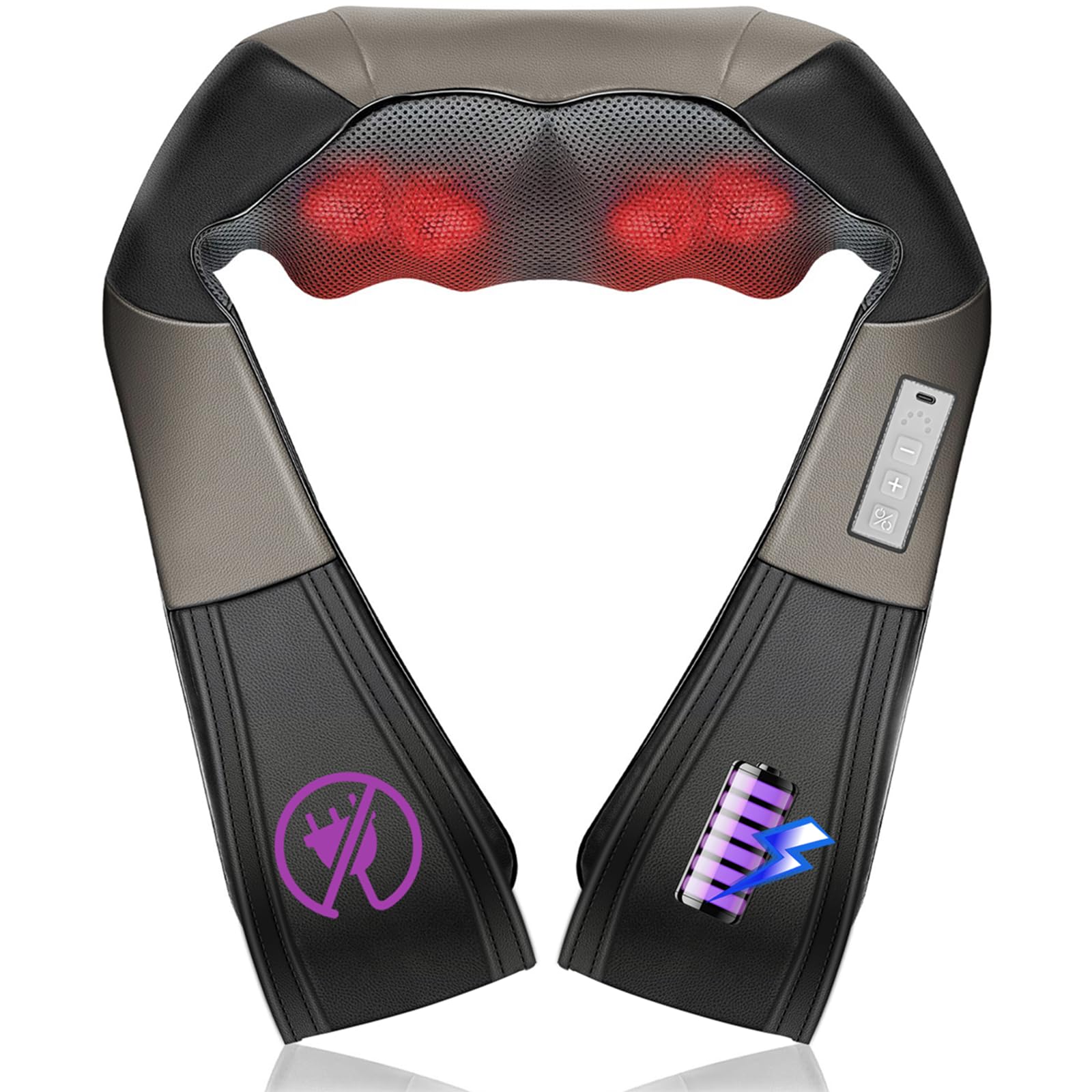 Photo 1 of JQX Cordless Shiatsu Neck & Back Massager with 3D Kneading - 5 Speed Adjustable Deep Tissue Therapy for Shoulders/Arms/Legs, Home/Office/Car Use, Rechargeable Mothers Day Gifts (Black)