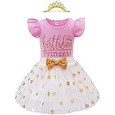 LYSMuch Girls Birthday Outfit Birthday Girls Shirt Princess Tutu Tulle Skirt Headband