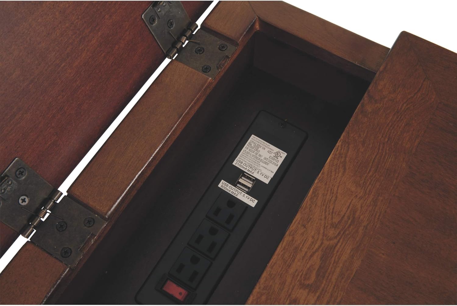 Signature Design by Ashley Laflorn Chairside End Table with USB Ports & Outlets - Medium Brown: Kitchen & Dining