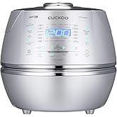 CUCKOO High Pressure Rice Cooker 10-Cup Uncooked / 20-Cup Cooked with Induction Heating Technology, Large Rice Maker with 17 Menu Options and Steam Plate, Voice Guide, Silver (CRP-CHSS1009FN)