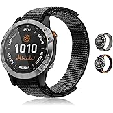 Aroloxta Compatible with Fenix 5X Bands velcro watch bands for Fenix 7X / Fenix 6X / Fenix 6X Pro/Sapphire, Hook and Loop Quick Dry 26mm Nylon Ultralight Sport Wristband Easy Fit for Garmin Fenix 5X Plus/Descent Mk2 for women men