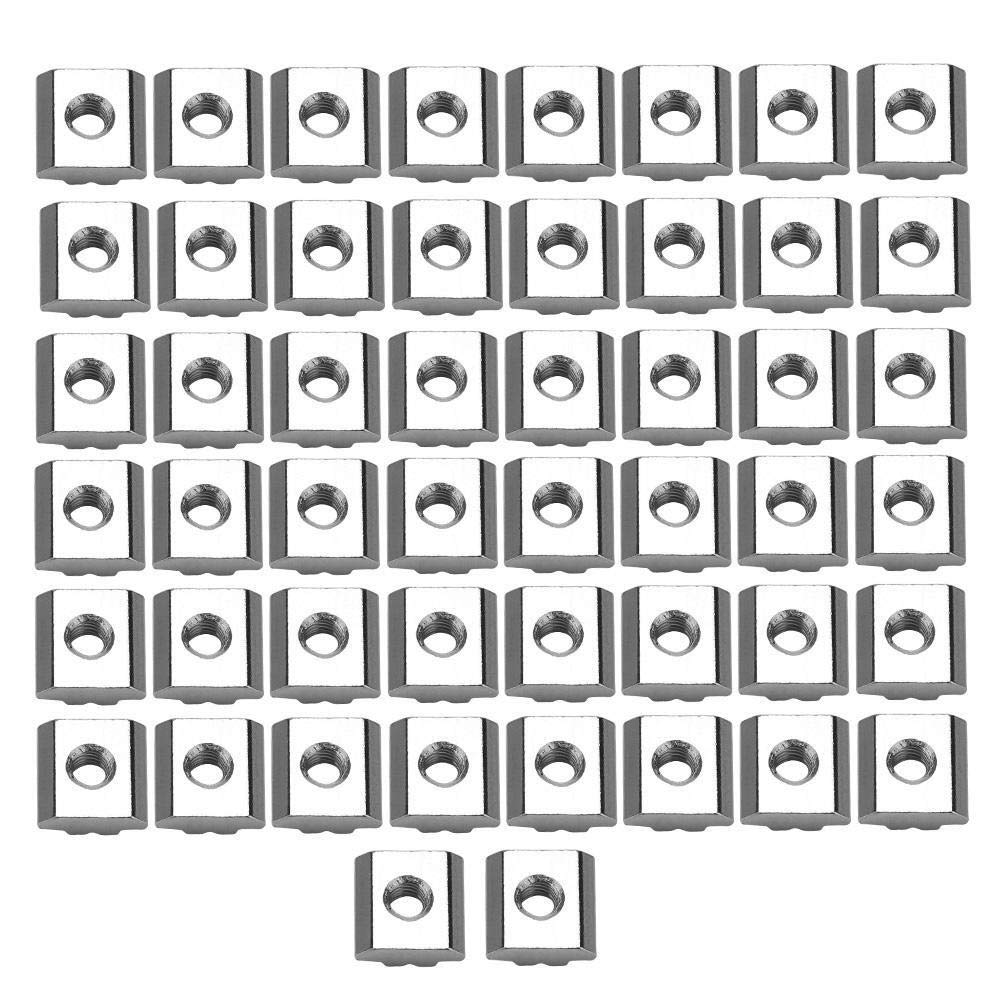 KSTE T Slot Nut, 50pcs Carbon Steel Sliding T-slot Nut for 30 Series Aluminum Profile Accessories (M6 16 6)