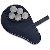 VISEMAN Table Tennis Racket Cover, Waterproof Ping Pong Paddle Case | Portable Table Tennis Bat Bag to Hold 2 Paddles 5 Balls