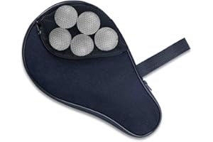 VISEMAN Table Tennis Racket Cover, Ping Pong Paddle Case, Portable Waterproof Table Tennis Bat Bag to Hold 2 Paddles 5 Balls
