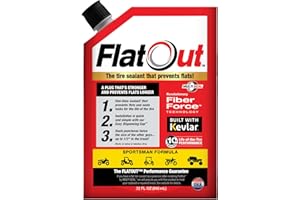 FlatOut Tire Sealant Sportsman Formula - Prevent Flat Tires, Seal Leaks, Contains Kevlar, 32-Ounce Bag, 1-Pack