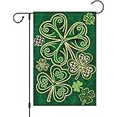 Louise Maelys Welcome St. Patrick's Day Garden Flag 12x18 Double Sided Vertical, Burlap Spring Small Lucky Shamrock Clover Yard Banner Sign Buffalo Plaid Home Outside Outdoor Decor