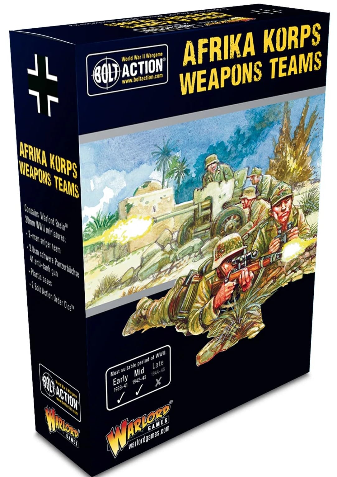 Warlord Games Afrika Korps Weapons Teams - 28mm Scale Miniatures for Bolt Action Highly Detailed World War 2 Miniatures for Table-top Wargaming