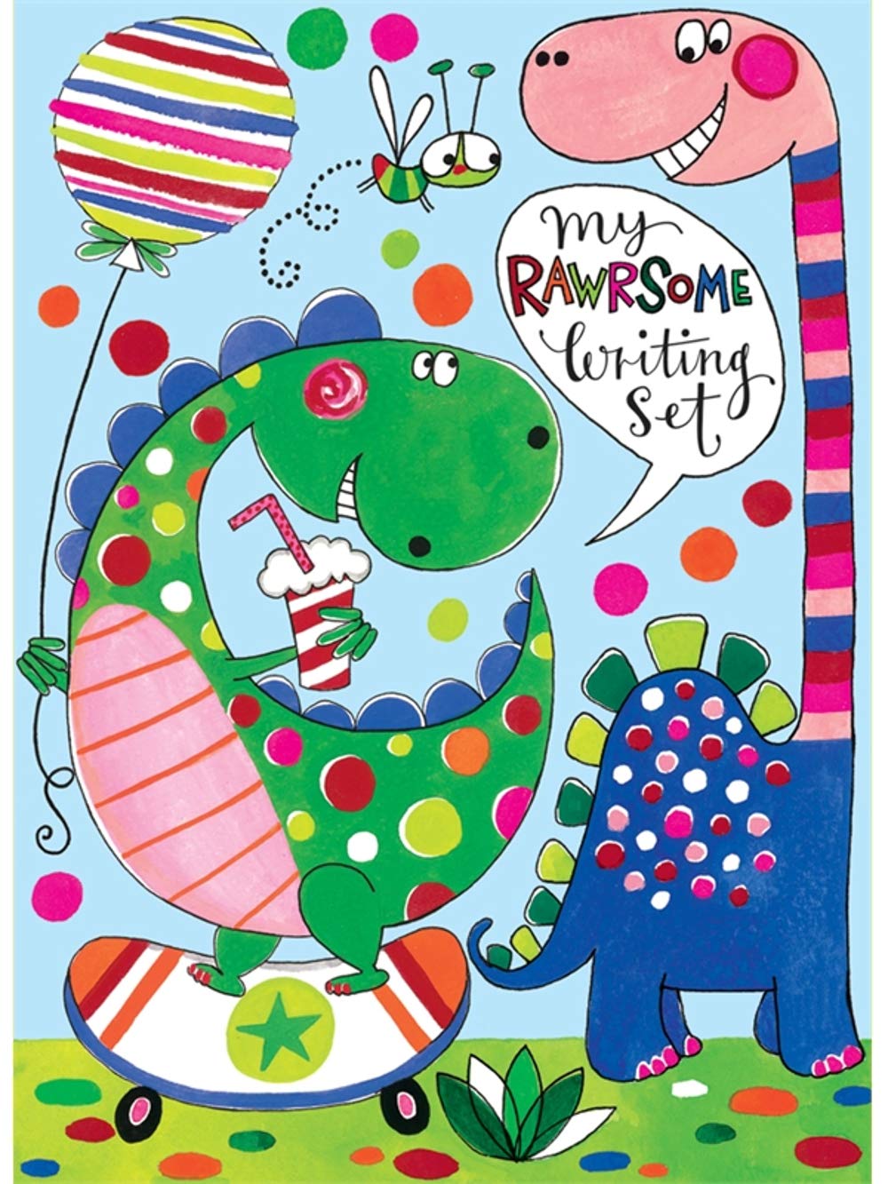 Rachel Ellen Designs Children's Letter Writing Set Wallet - Dinosaur Design