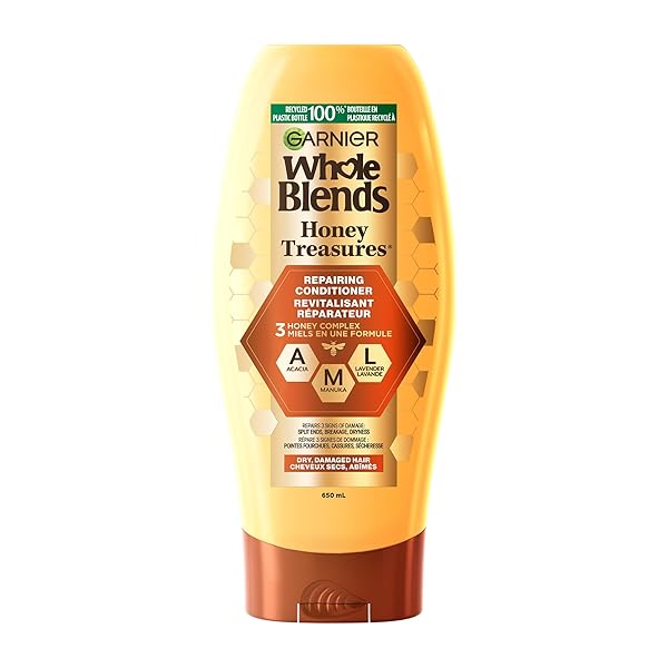 GARNIER WHOLE BLENDS REPAIRING CONDITIONER HONEY TREASURES, DAMAGED HAIR, 22 FL; OZ.