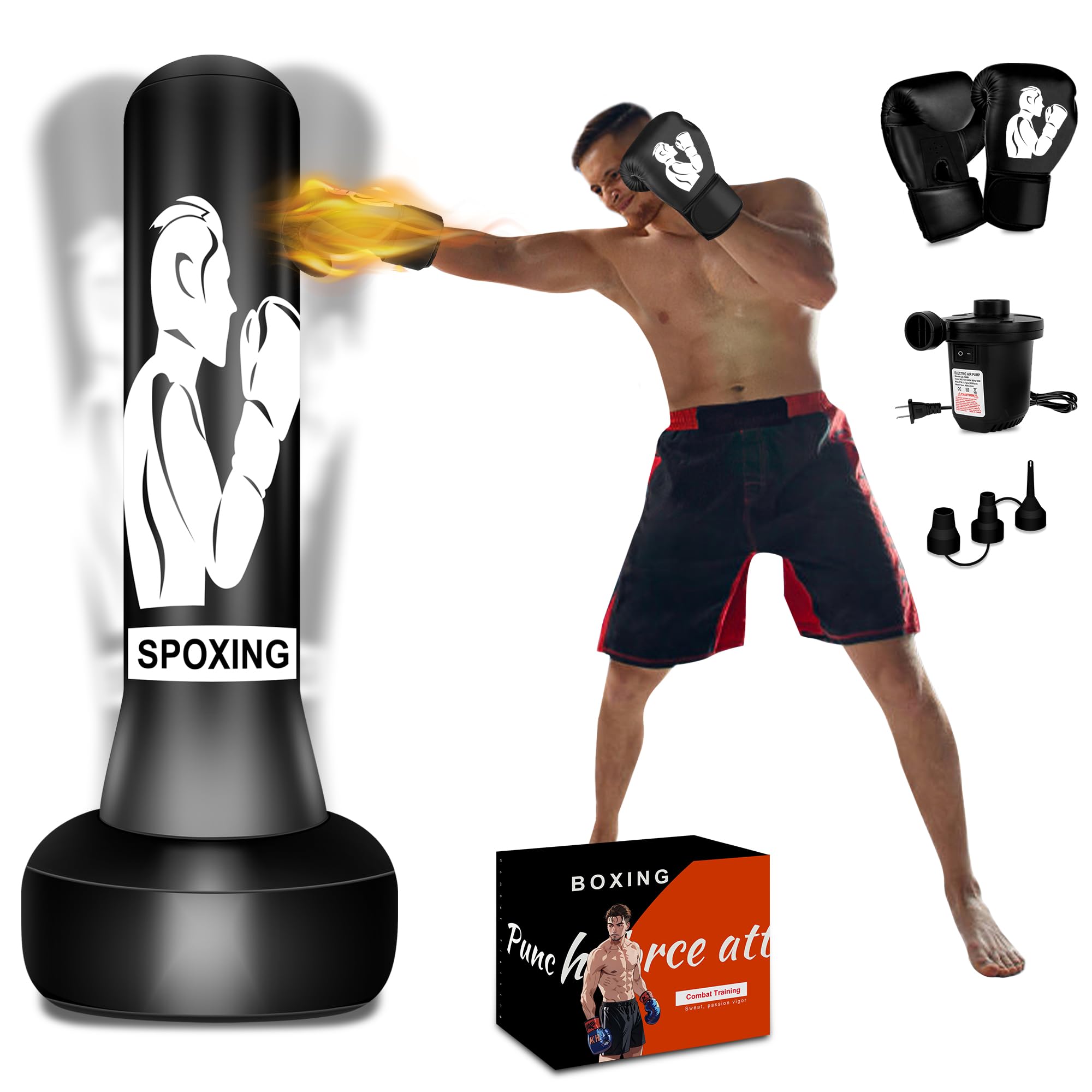 Photo 1 of Vobab Standing Punching Bag for Adults, 70" Punching Bag Stand, Boxing Heavy Bag with Stand, Freestanding Punching Bag for Adults Men MMA Thai Fitness Karate Muay Beginners