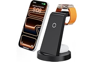 Anlmz 3 in 1 Charging Station for iPhone, Wireless Charger for iPhone 17 16e 16 15 14 13 12 11 X Pro Max & Apple Watch - Wire