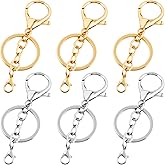 SmallCat 6 Pcs Lobster Claw Clasps for Keychains, Metal Lobster Clasp Keychain, Keychain Making Kit, Key Chain Rings for Crafts, Jewelry Making (2 Styles)