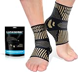 Lusenone Copper Ankle Brace Support Pair for Men Women Open Toe view 1