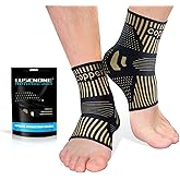 Lusenone Copper Ankle Brace Support for Men & Women (Pair), Best Ankle Compression Sleeve Socks for Plantar Fasciitis, Sprained Ankle, Achilles Tendon, Pain Relief, Recovery, Sports