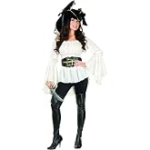 Charades Womens Pirate Lady Vixen Blouse Adult-Sized Costume, Natural, Medium US