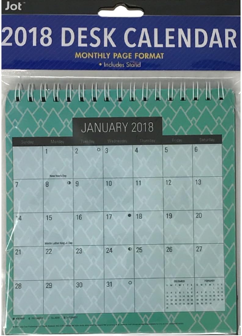 Amazon.com : 2018 Spiral Desk Calendar With Stand Teal : Office Products Amazon.com : 2018 Spiral Desk Calendar With Stand Teal : Office Products