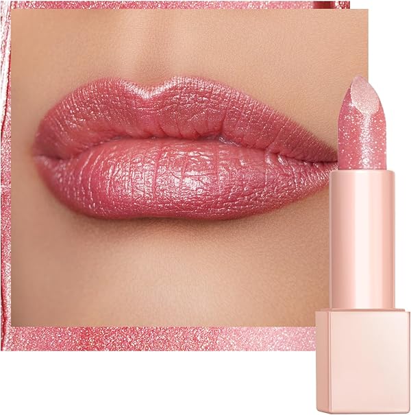 OULAC Feuchtigkeits Glanz Lippenstift Rosa, Schimmernder Lippenstift mit Glänzender Oberfläche, Cremige Textur, Lippenpflege Lippenstifte für Feuchtigkeitsspendende Lippen, Vegan (03) Pink Jewel