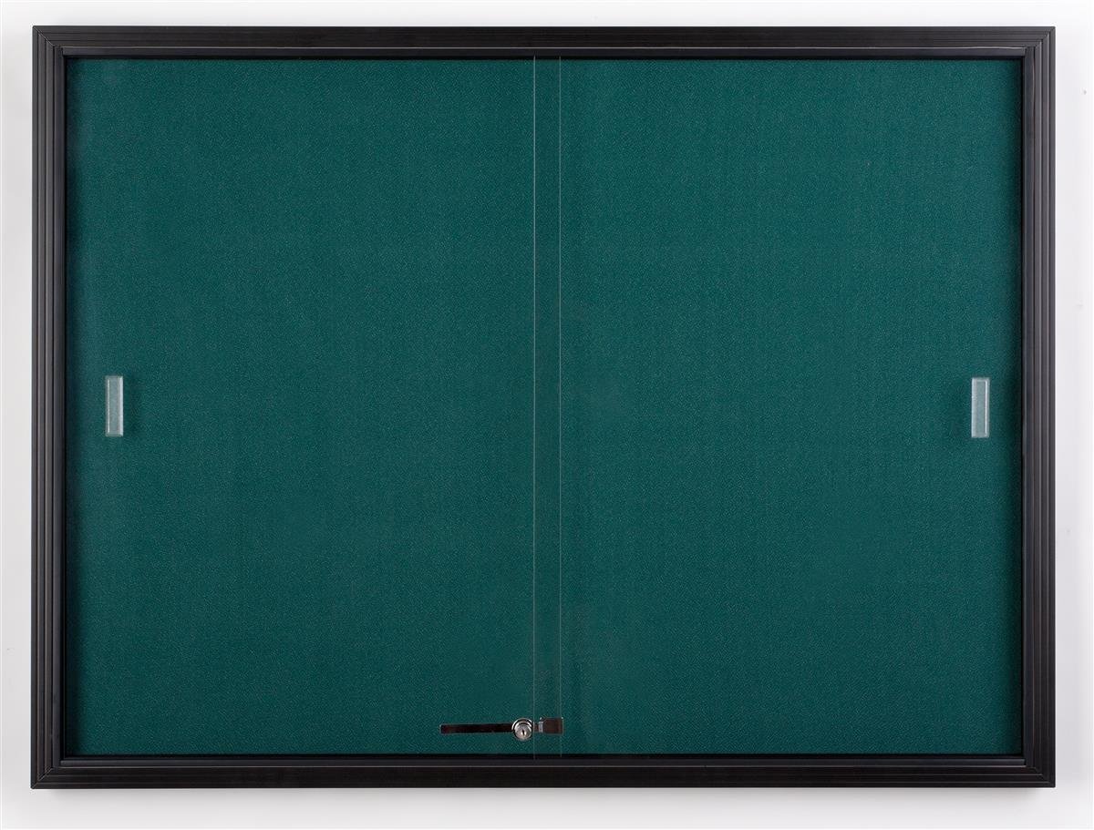 4 x 3 Foot Teal Fabric Tack Board for Wall Mount Use, Locking Sliding