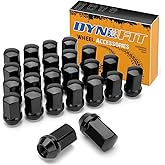 dynofit M14x1.5 OEM Lug Nuts 24Piece, 1.75" (45mm) Height 7/8" Hex(22mm), 14x1.5 One Piece Black Factory Wheel Lugnuts for Do