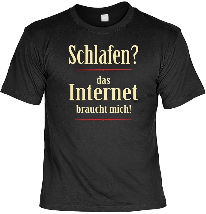 Sabuy T Shirt Schlafen Das Internet Braucht Mich Lustiges Sprüche Shirt Für Nerds Mit Humor Geschenk Set Mit Funshirt Und Minishirt