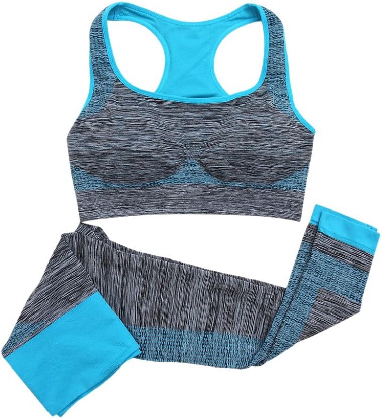 Women Yoga Fitness Seamless Bra+Pants Leggings Set Gym Workout Sports Wear