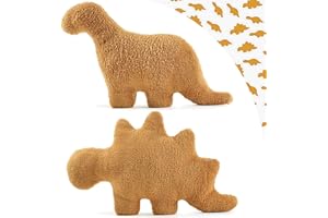 LANARP Dino Nugget Pillow,Dino Chicken Nugget Plush,Soft Dinosaur Chicken Nuggets Pillow for Birthday Decorations, Stuffed Animal Plush Toy (Stegosaurus + Brontosaurus)