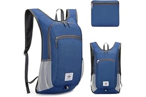 asUwish 15L Hiking Backpack Ultralight Lightweight Packable Hiking Backpacks Water Resistant Folding Daypack for Travel (Blue)