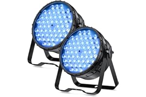 BETOPPER DJ Lights 2 Pack, 54x3W LED Par Lights, DMX Stage Lights Sound Activated, Strobe Wash Lights for Wedding, Church, Party, Club, Concert and Festival Events (2)